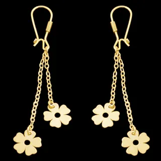 گوشواره طلا 18 عیار زنانه طلای مستجابی مدل گل پنج ...