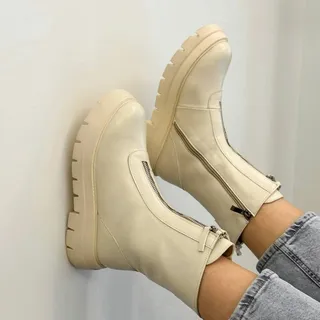 کفش بوت زنانه مدل 00008 - Stradivarius Flat Ankle Boots