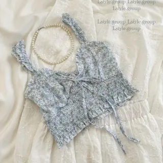 کراپ آبی گلدار کد998