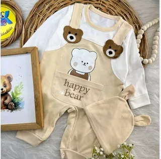 سرهمی نوزادی happy bear سایز ۱ تا ۳ کرم