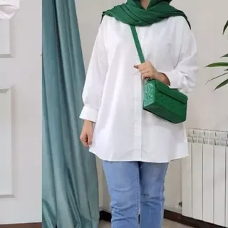 شومیز زنانه تک رنگ سفید جنس تترون ارسال رایگان