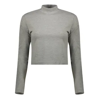 کراپ‌ تی‌شرت آستین بلند زنانه کانتکس مدل 207 رنگ ط...