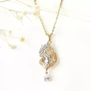 گردنبند باله طرح طلا برند ژوپینگ با زنجیر استیل 45 سانتی کد 9569