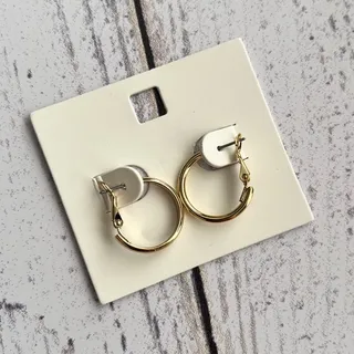 گوشواره حلقه ای قطر یکو نیم سانت طلایی 
