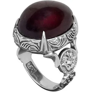 انگشتر نقره گارنت مردانه مدل دامله