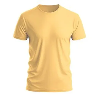 تی شرت آستین کوتاه مردانه روان بخش مدل کلاسیک رنگ لیمویی