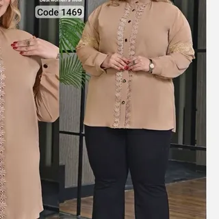 شومیز مجلسی گیپور سایز بزرگ زنانه