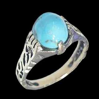 انگشتر نقره فیروزه مردانه مدلرکاب دست ساز کد 3440