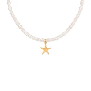 گردنبند طلا مرواریدی ستاره دریایی