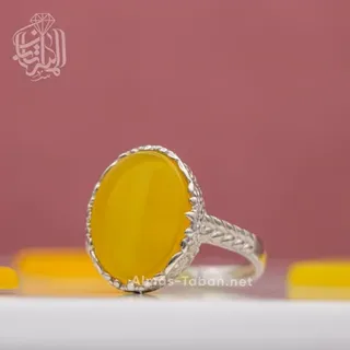 انگشتر زنانه عقیق زرد شرف الشمس کد 82