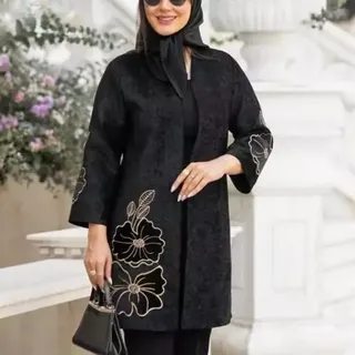 مانتو مخمل گلدوزی شده