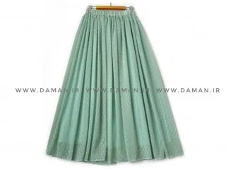 دامن حریر سبزآبی قد 90 کد (22)