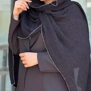 شال پلیسه زنانه و دخترانه لب نقره ای عیدانه