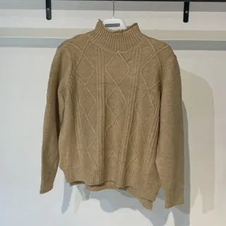 بافت زنانه یقه ایستاده کرم Fall 27