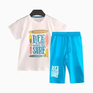 تیشرت و شلوارک طرح Life Surf پسرانه (7 تا 13 سال) کد 629262