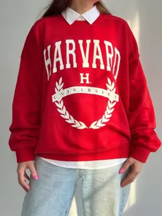 سویشرت دورس وارداتی اورجینال Bershka) Harvard red)