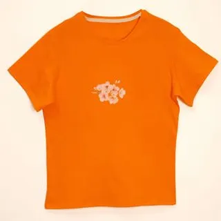 تی شرت آستین کوتاه زنانه مدل مهرسان رنگ نارنجی