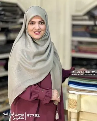 روسری نخی لینن خاکی بژ R7782