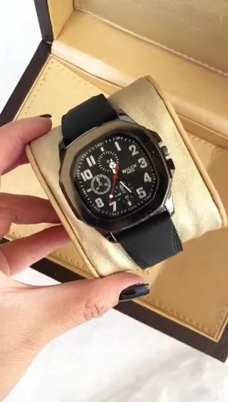 ساعت اسپرت بولون بند ژله ای مشکی صفحه مشکی