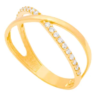 انگشتر طلا 18 عیار زنانه وی گالری مدل ضربدری کد R0...