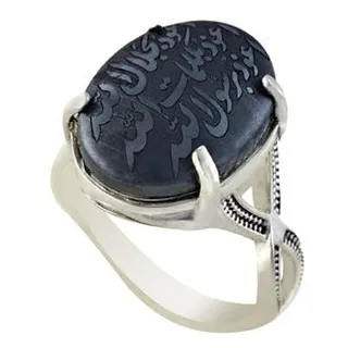 انگشتر نقره زنانه ملک زیور طرح هفت جلاله حدید مدل پیچش کد 87