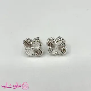 گوشواره میخی دخترانه طرح ونکلیف فول آبکاری نقره کیفیت مستر کد 240