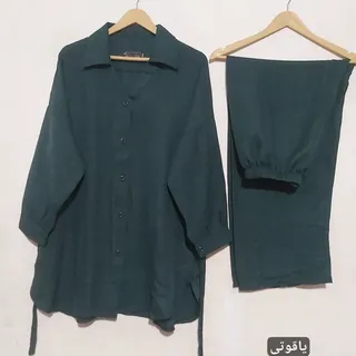 ست تونیک شلوار سایز بزرگ زنانه تنخور شیک  