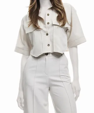 شومیز آستین کوتاه زنانه کوتون مدل 5SAK60063UW