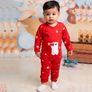 سرهمی نوزاد و کودک قرمز خرس قطبی نخی...