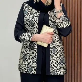 مانتو کتی بوگاتی سوزن دوزی لمه دار چکامه 