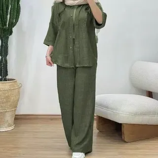 ست شانتون مانتو شلوار زنانه   مانتو شلوار خنک