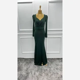 بلکا ماکسی کمربنددار جنس کرپ قواصی کش  