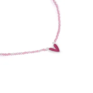 گردنبند نقره قلب صورتی