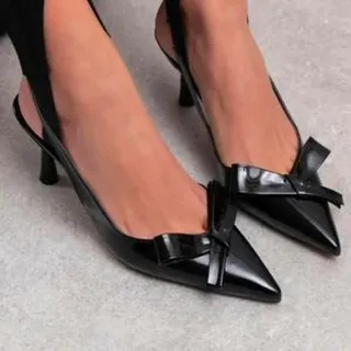 کفش مجلسی زنانه ورنی پاشنه 7 سانت زیره دافوس شرکتی