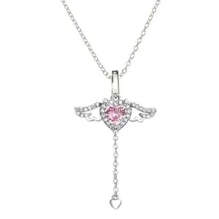 گردنبند زنانه مدل قلب و بال متحرک