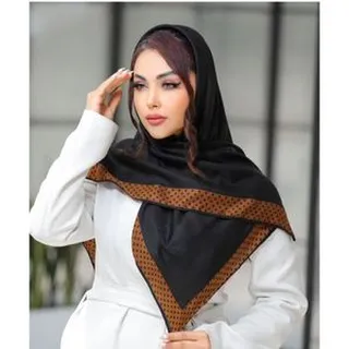 روسری نخ پنبه سیا اسکارف اعلا قواره صد