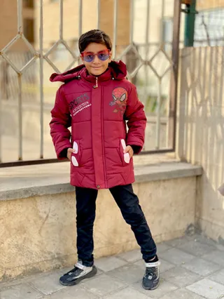 کاپشن پسرانه طرح عنکبوتی سایز ۵۰ تا ۶۰ رنگ سورمه ای کپی