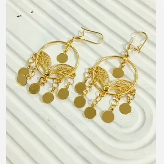 گوشواره عربی طرح طلا رنگ ثابت