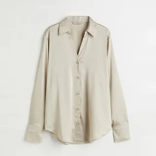 شومیز ساتن وانیلا اچ اند ام