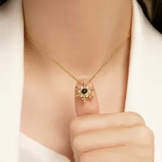 گردنبند زنانه استیل دوستت دارم به صد زبان دنیا طرح دانه برف