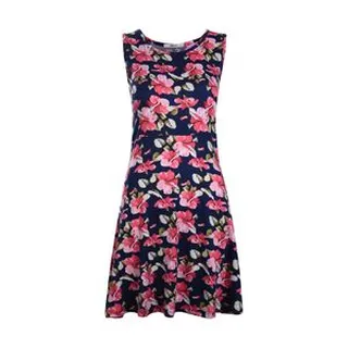 پیراهن زنانه افراتین مدل آنا گل کد 95921 رنگ سرمهای