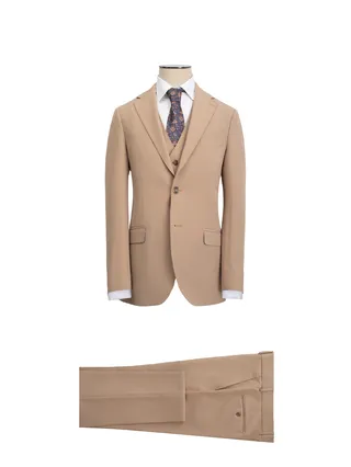 کت و شلوار و ژیله کرم ال سی من 99