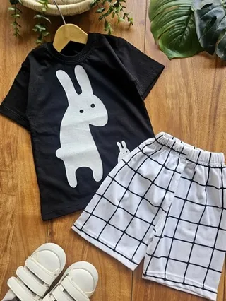 تیشرت و شلوارک پسرانه الاغ مهربون