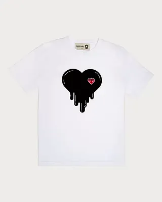 MEN RED MELTING HEART COTTON T-SHIRT