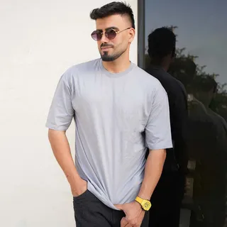 تیشرت بیسیک طوسی مردانه مدل Tarko