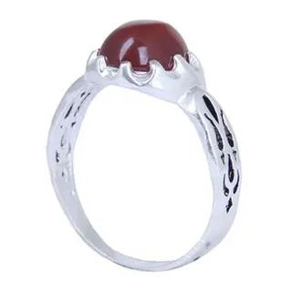 انگشتر نقره مردانه مدل رکاب سیلندری عقیق طبیعی کد AM-5232