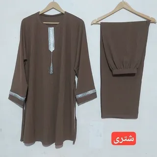 ست تونیک شلوار سایز بزرگ مدل کراواتی 