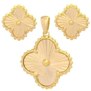 نیم ست طلا 18 عیار زنانه طلای مستجابی مدل ونکلیف T2314 کد 45213