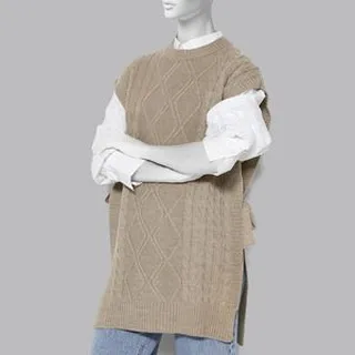 وست یقه گرد بافت زنانه مدل 650077105 طرح ترندیول