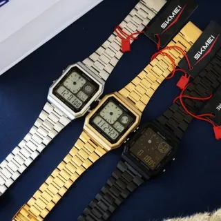 ساعت دیجیتال اسکمی Skmei ۲۳۵۳ با زمینه آنالوگ و ساعت جهانی ضدآب